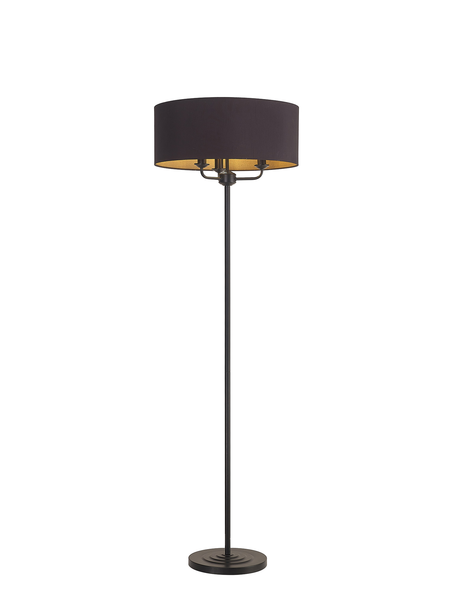 DK1065  Banyan 45cm 3 Light Floor Lamp Matt Black, Midnight Black